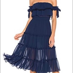MISA Los Angeles Micaela Dress in Medium (color Navy)